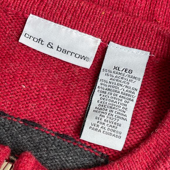 VINTAGE 90s Croft & Barrow Snowmen Busy Block Ugly Christmas Cardigan Sweater XL - Picture 5 of 5